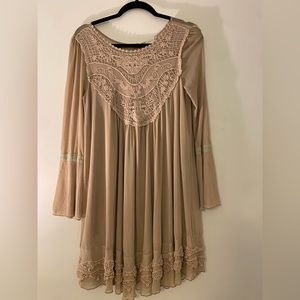 vintage looking lace beige altar’d state dress